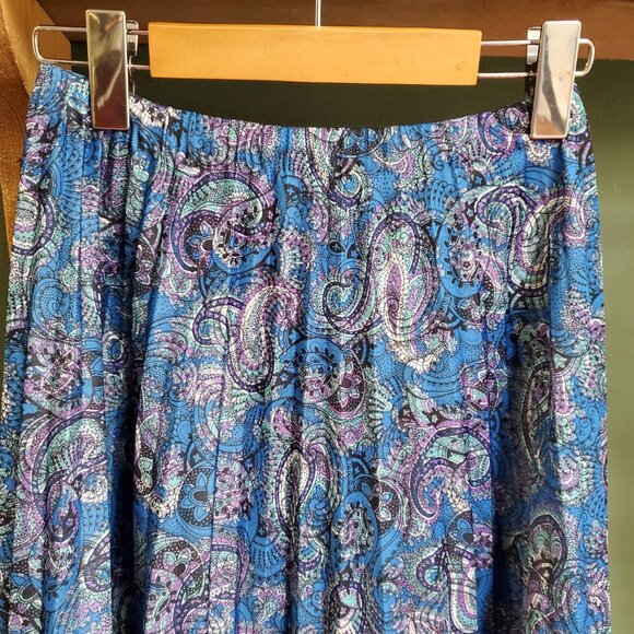 Vintage Pleated Paisley Skirt - Picture 3 of 4